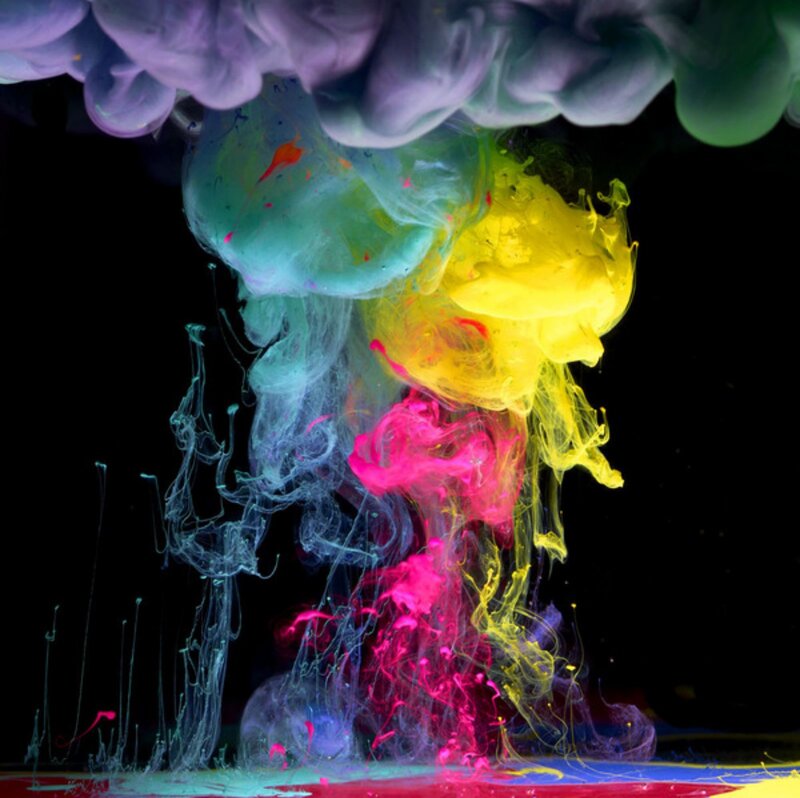 Colorful Ink in Water — Yellow, Dramatic