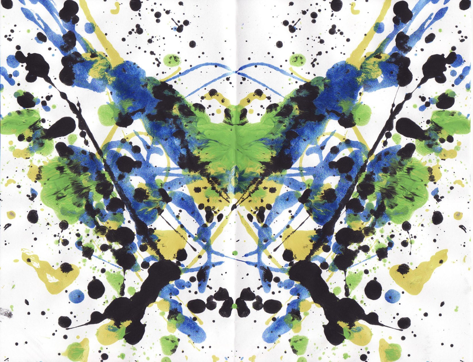 Colorful inkblot symmetrical art