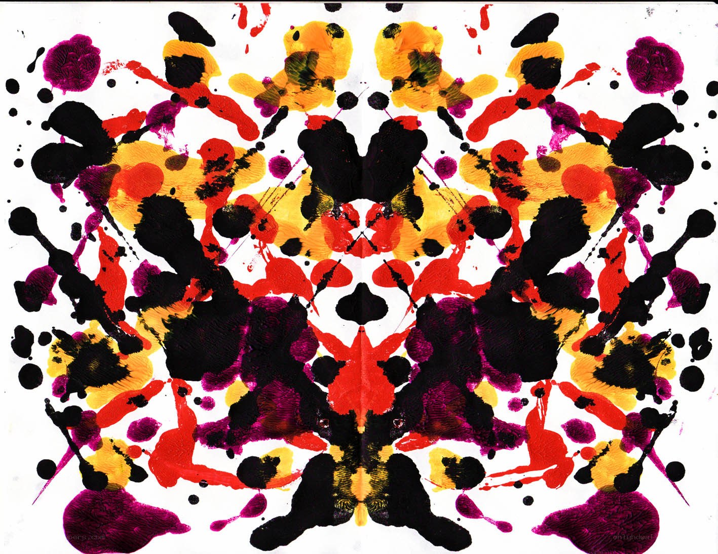 Colorful inkblot symmetrical pattern