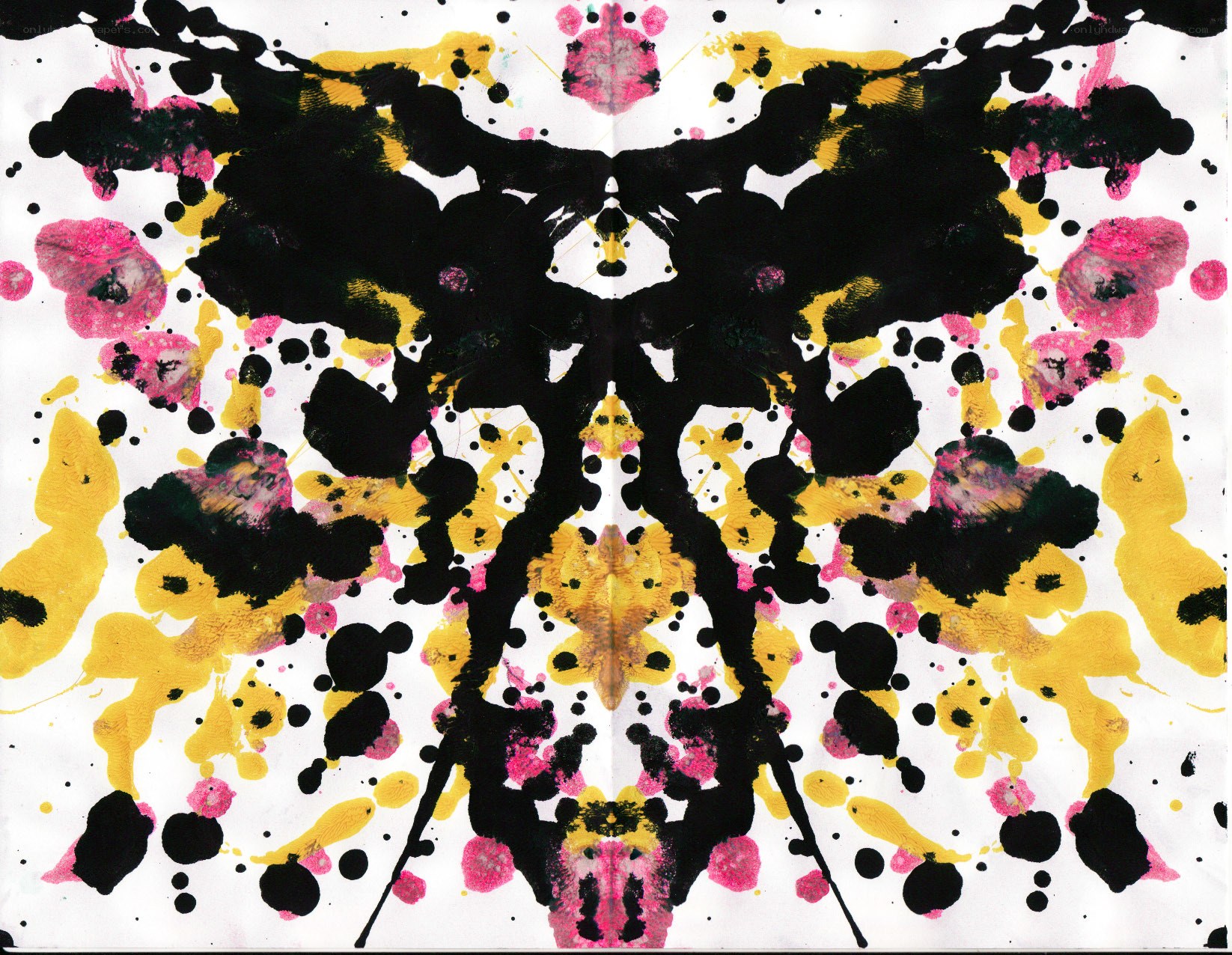 Colorful inkblot symmetrical pattern