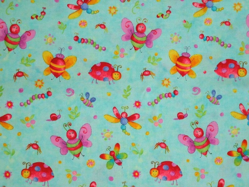 Colorful Insects on Fabric