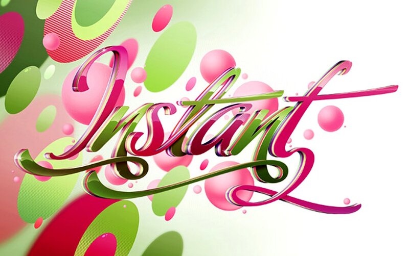 colorful instant text design