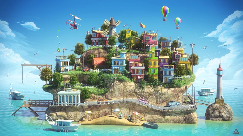 Colorful Island Village