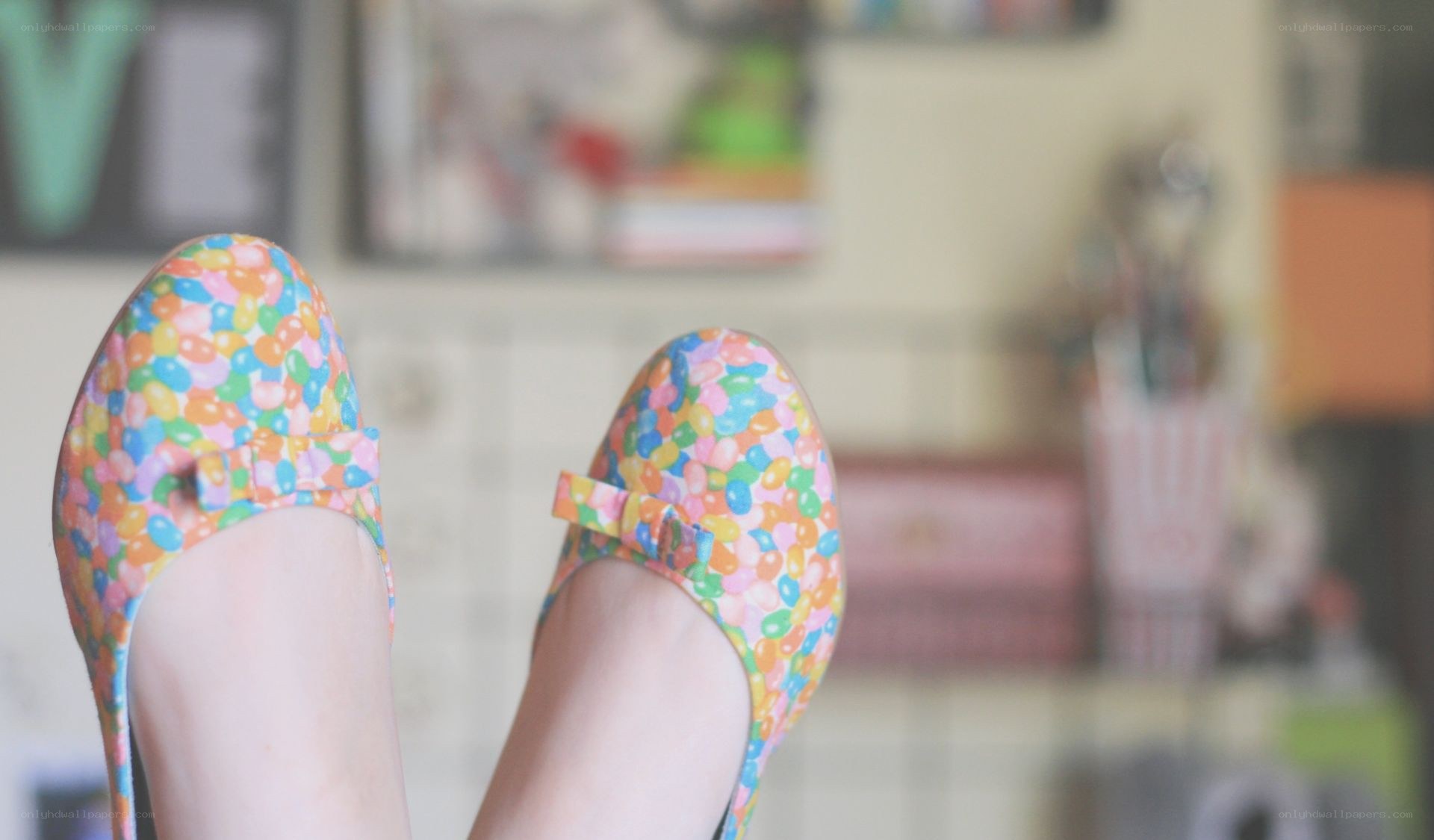 colorful jelly bean shoes