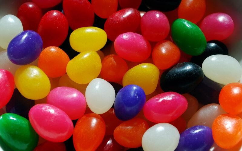 Colorful Jelly Beans — Red, Vibrant