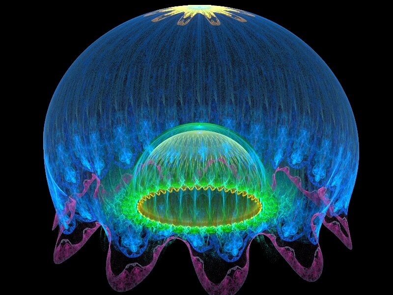 Colorful jellyfish fractal art