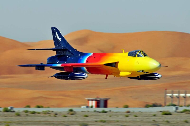 Colorful Jet in Flight — Yellow