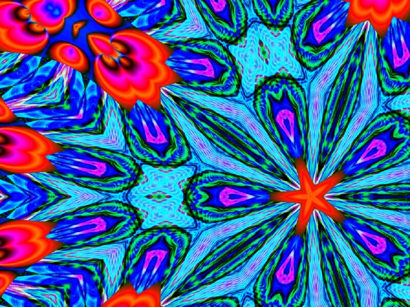 Colorful Kaleidoscopic Pattern — Blue, Vibrant
