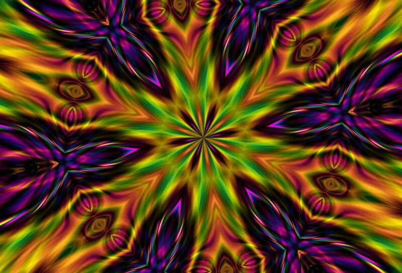Colorful Kaleidoscopic Pattern — Green, Vibrant, Abstract