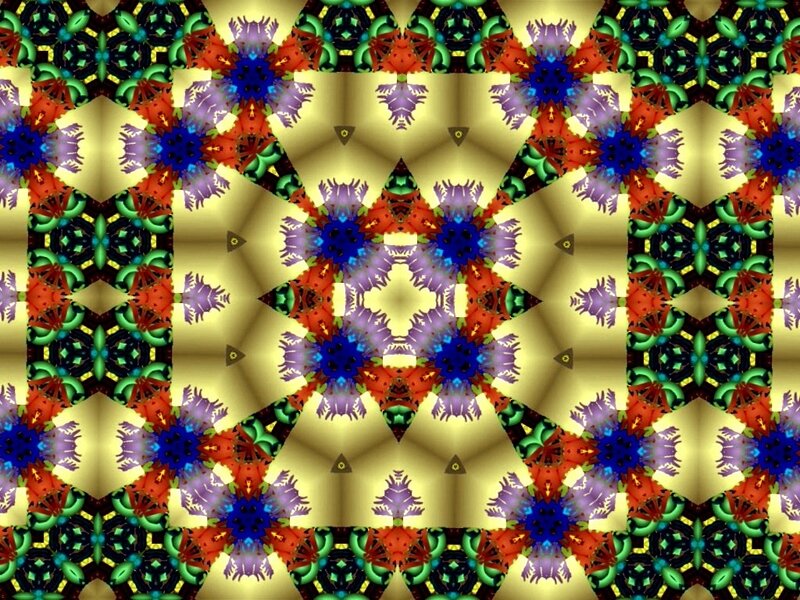 Colorful Kaleidoscopic Pattern — Yellow