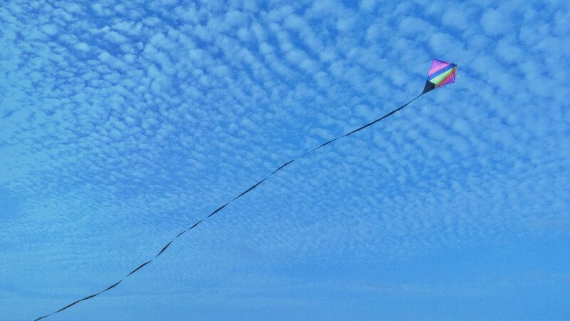 Colorful Kite Flying — Blue