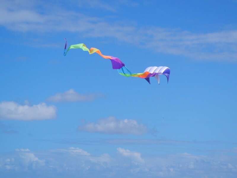 Colorful kite flying in the sky