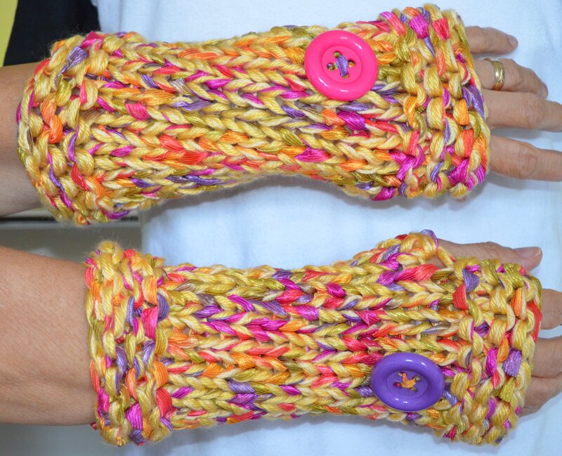 Colorful Knitted Wrist Warmers