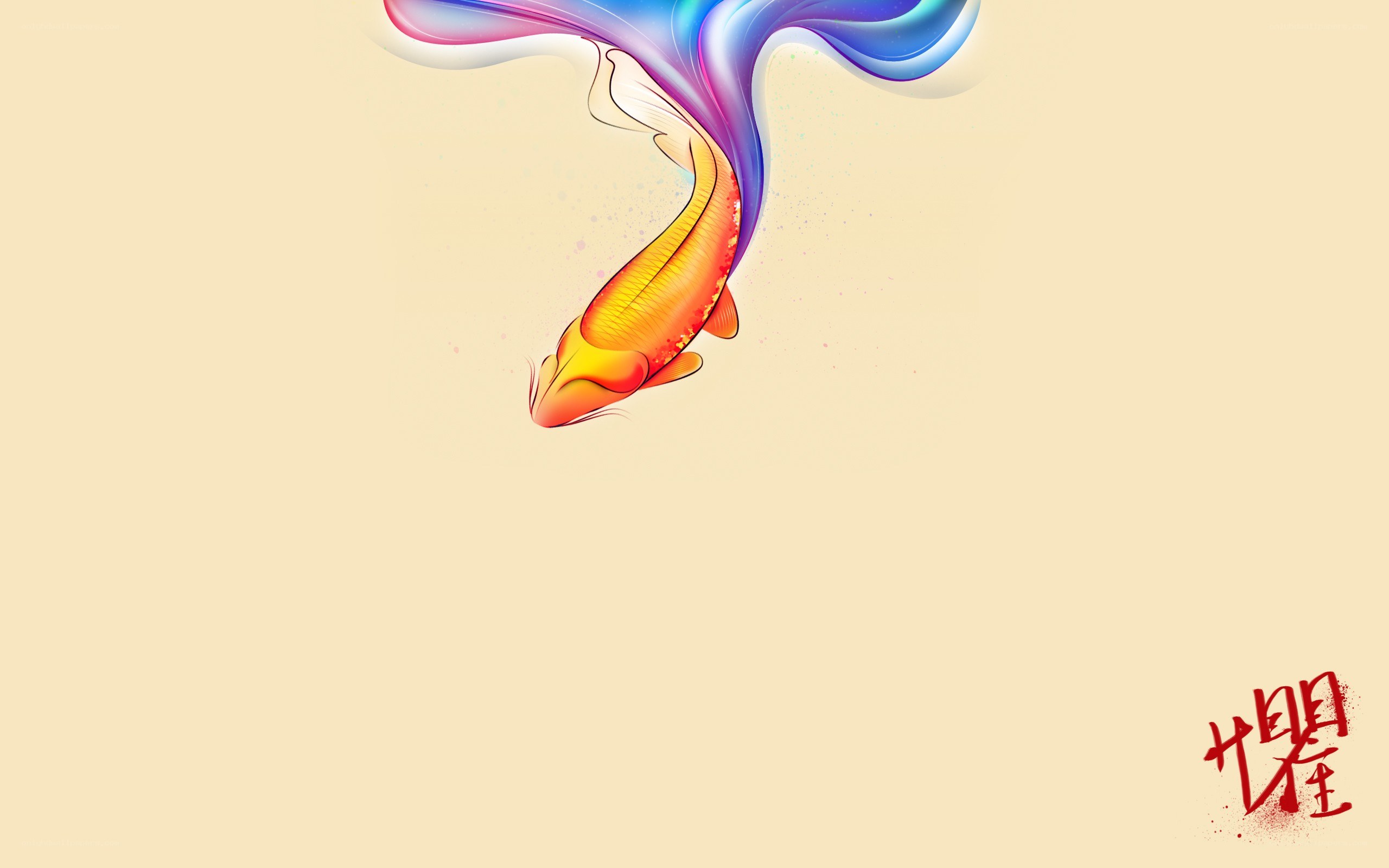Colorful koi fish illustration