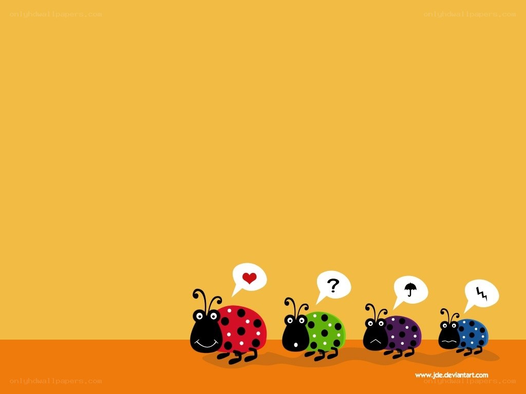colorful ladybugs in a row