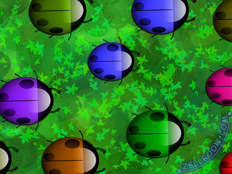 Colorful Ladybugs on Leaves