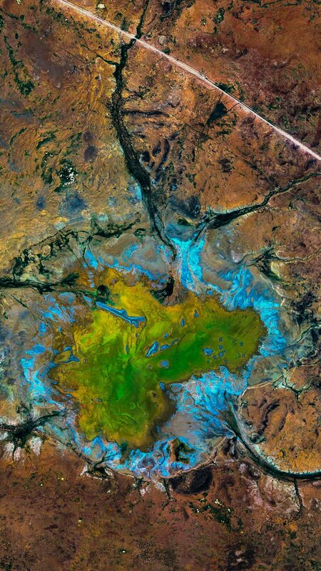 Colorful Lake from Space