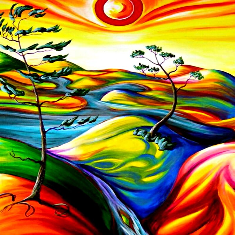 Colorful Landscape Painting — Yellow