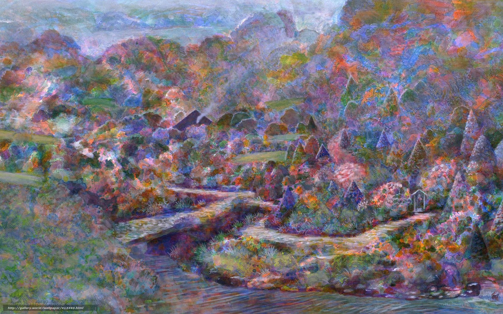 Colorful landscape painting