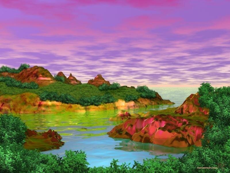 Colorful Landscape with Water