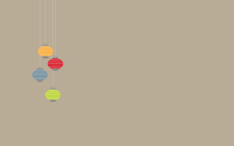 Colorful Lanterns Hanging — Beige