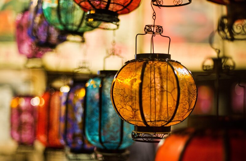 Colorful Lanterns Hanging — Orange