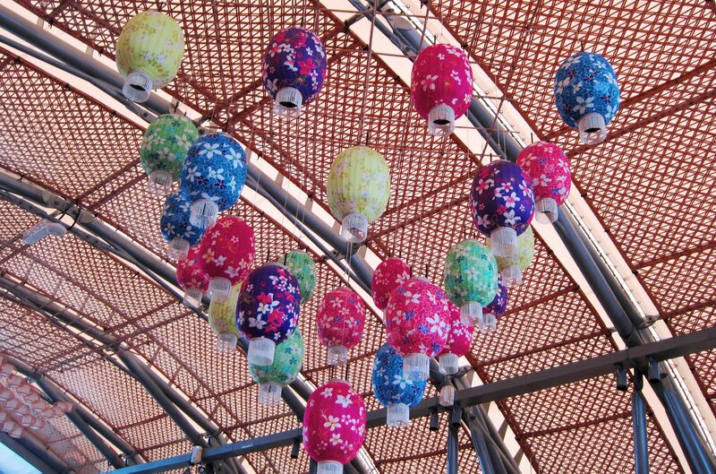 Colorful Lanterns Hanging — Pink