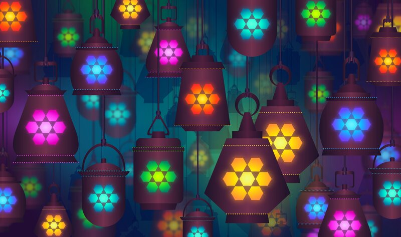 Colorful Lanterns Hanging — Purple
