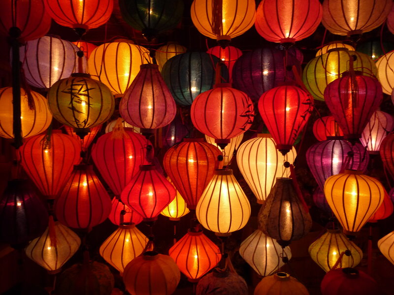 Colorful Lanterns Hanging — Red