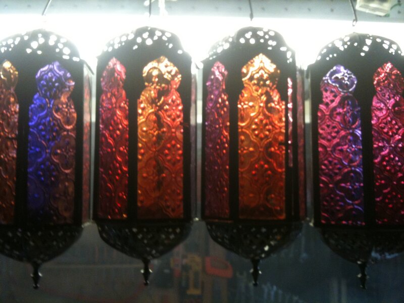 Colorful lanterns in a row
