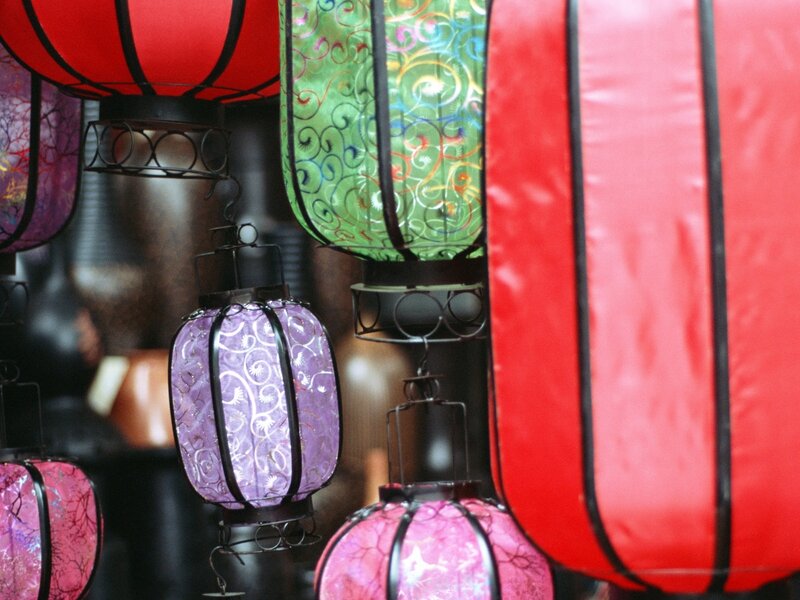 Colorful lanterns on display