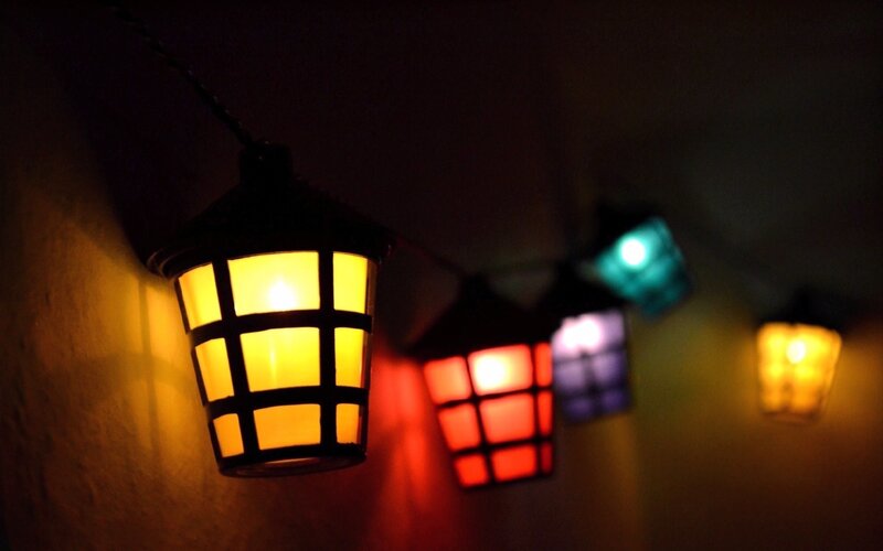 Colorful Lanterns on String
