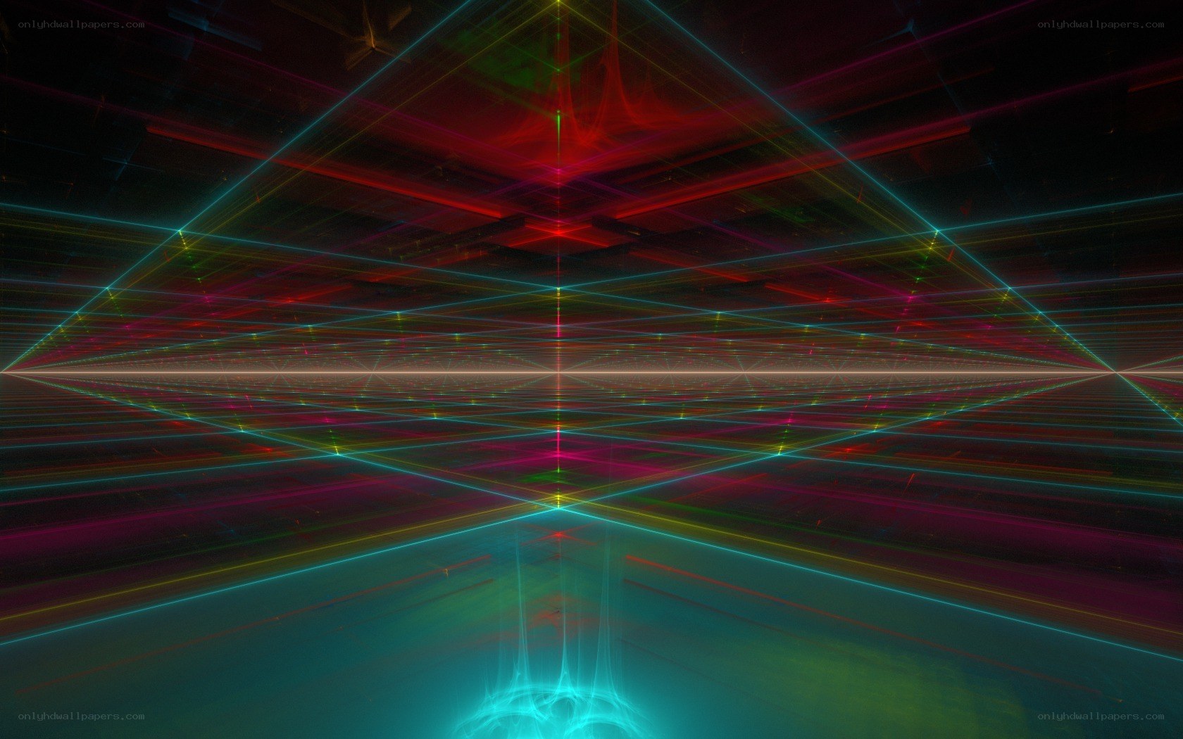 colorful laser grid tunnel