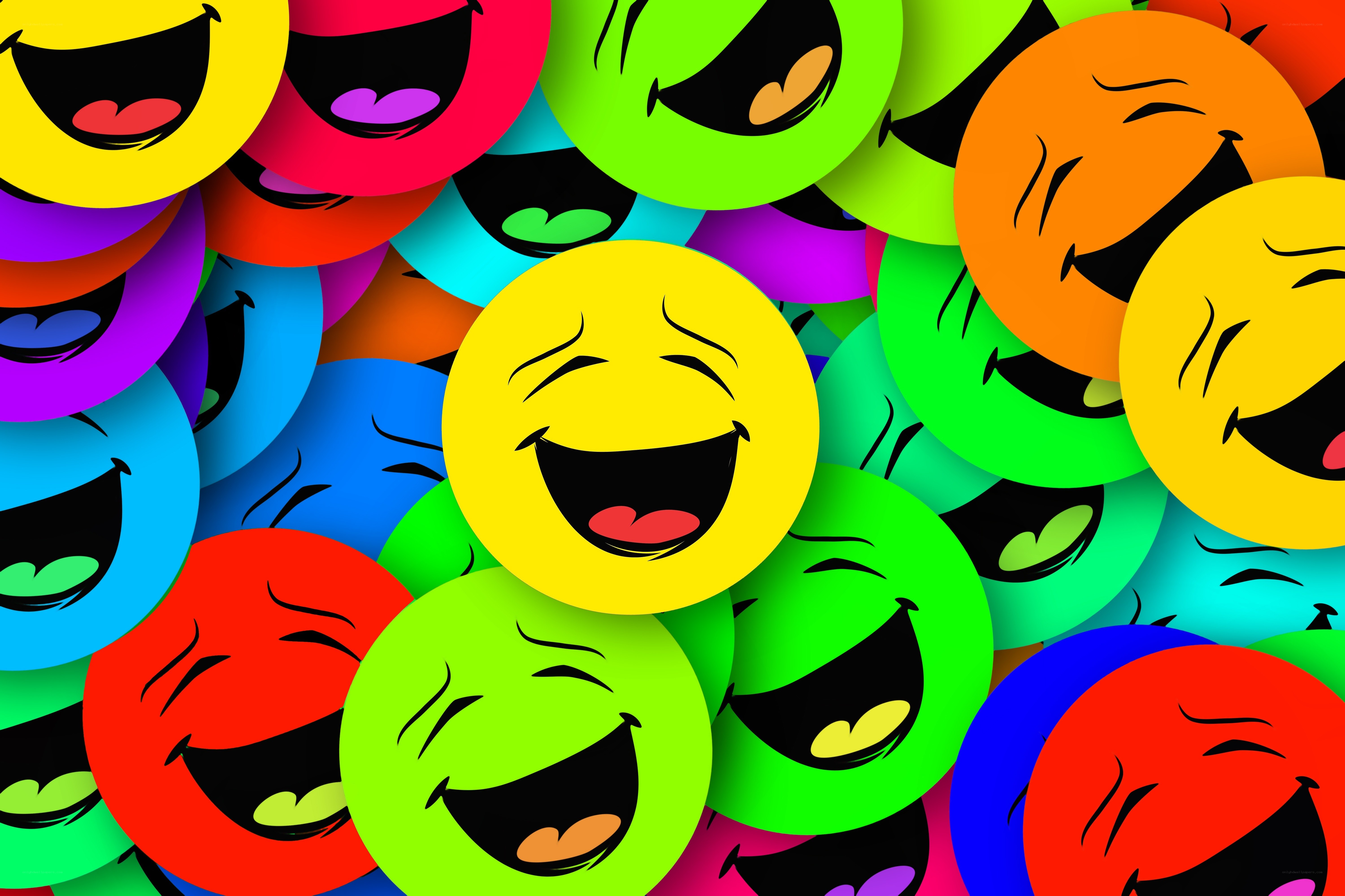 Colorful laughing emojis