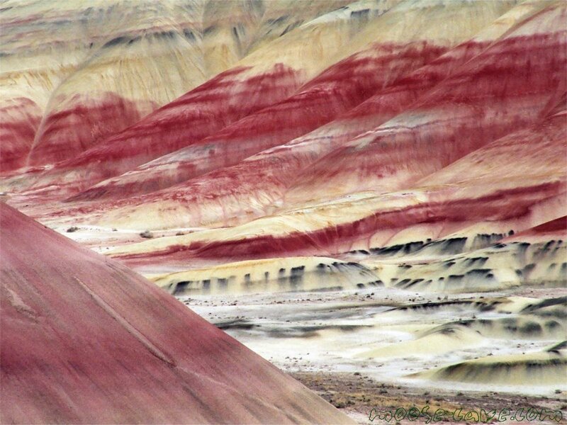 Colorful layered rock formations