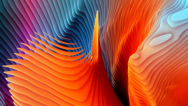 Colorful Layered Waves — Orange
