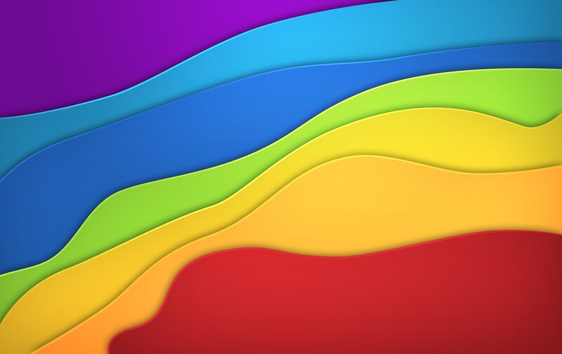 Colorful Layered Waves — Red, Vibrant
