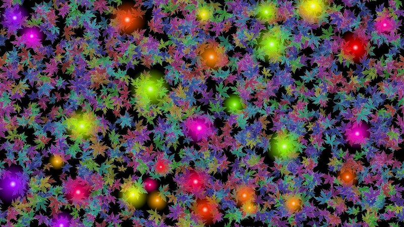 Colorful Leaf Pattern — Purple