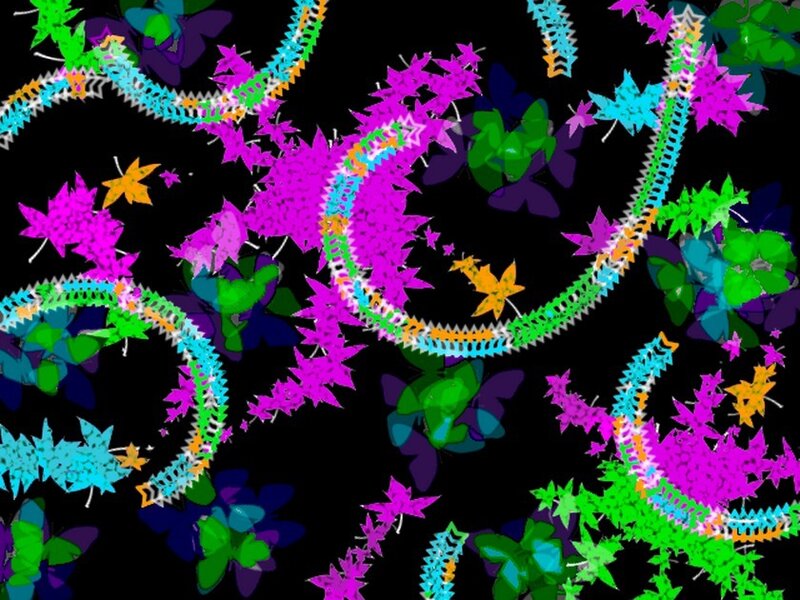 Colorful Leaf Patterns — Purple