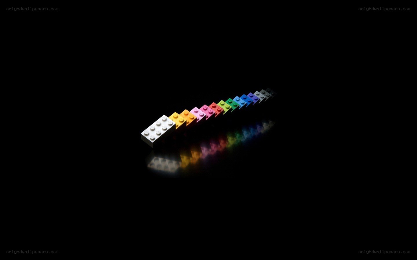 colorful lego bricks in a line