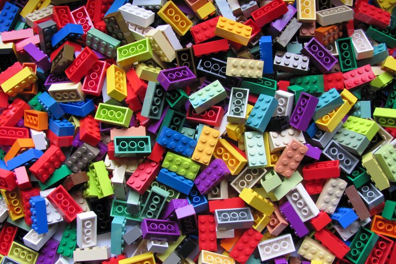 Colorful Lego Bricks — Red, Playful