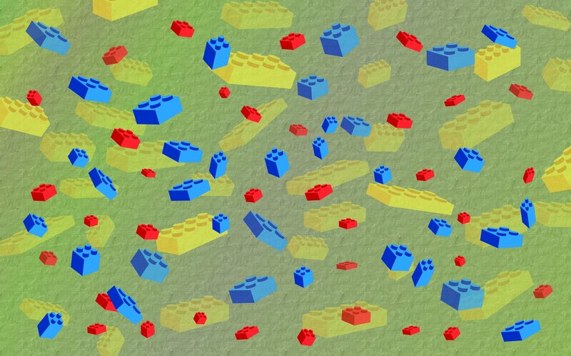 Colorful Lego bricks scattered