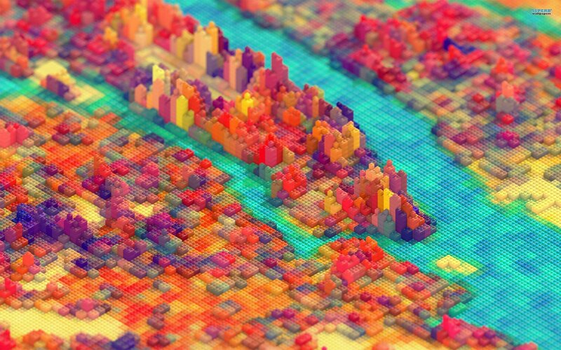 Colorful Lego City — Red, Vibrant
