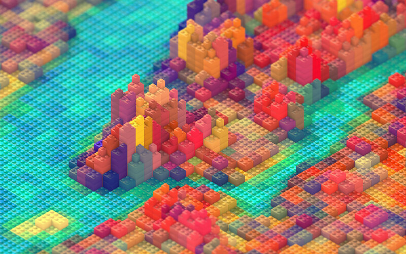 Colorful Lego Landscape