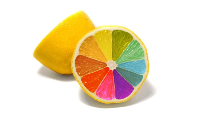colorful lemon slice