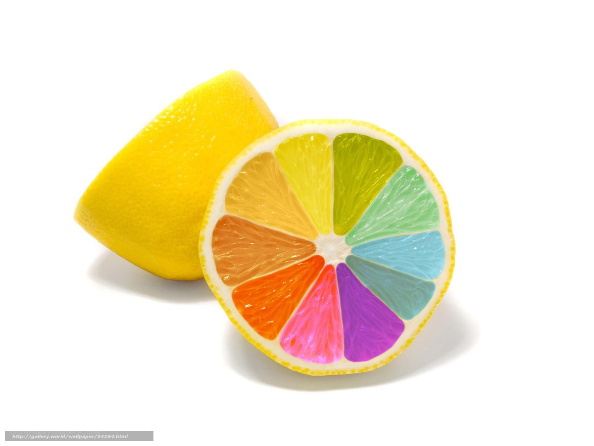 Colorful lemon slice