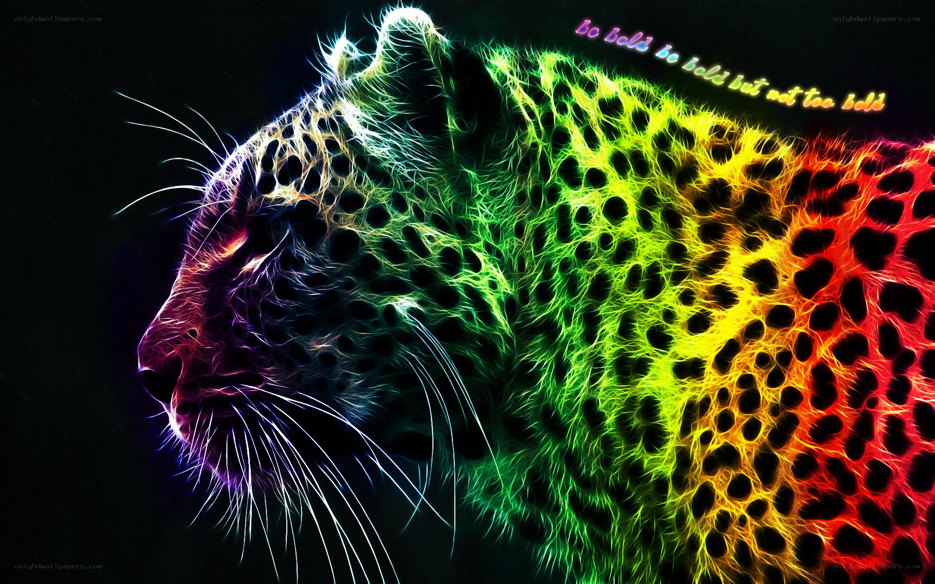 colorful leopard fractal art