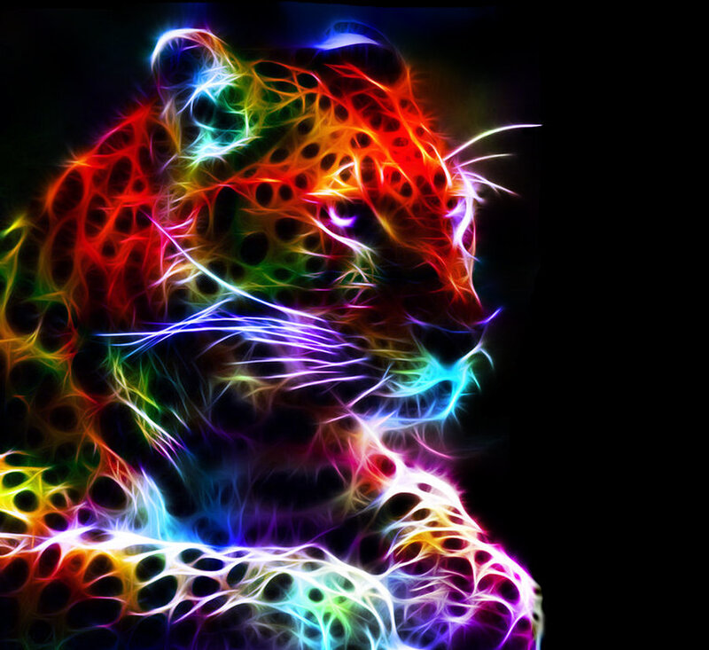 Colorful Leopard Head — Red