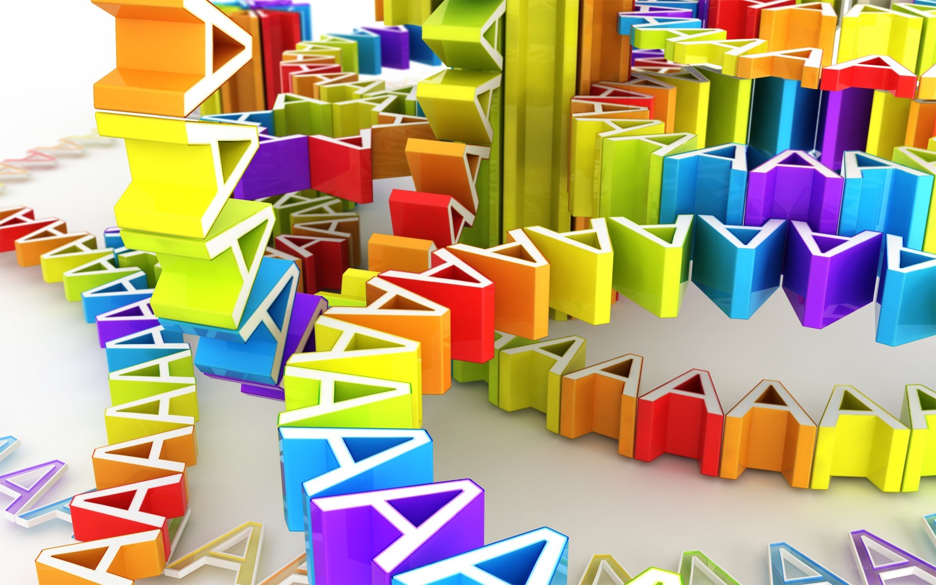 Colorful letter A blocks