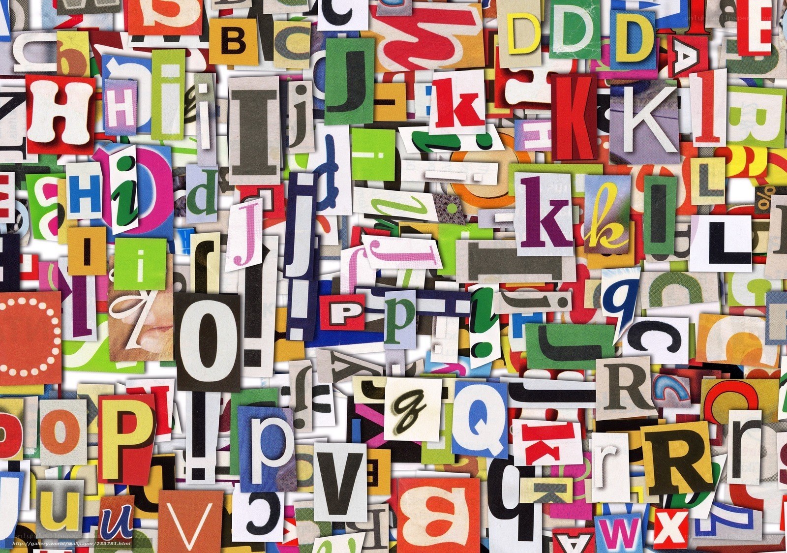 Colorful letter collage
